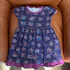 Matilda Jane Purple Floral Dress with Pink and Purple Polka Ruffle